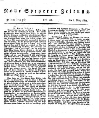 Neue Speyerer Zeitung Dienstag 6. März 1821