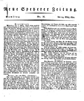 Neue Speyerer Zeitung Samstag 24. März 1821