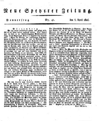 Neue Speyerer Zeitung Donnerstag 5. April 1821