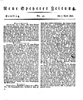 Neue Speyerer Zeitung Samstag 7. April 1821