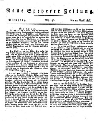 Neue Speyerer Zeitung Dienstag 10. April 1821