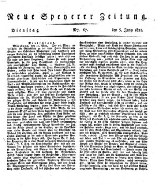 Neue Speyerer Zeitung Dienstag 5. Juni 1821