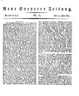 Neue Speyerer Zeitung Samstag 14. Juli 1821