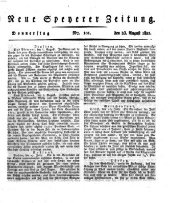 Neue Speyerer Zeitung Donnerstag 23. August 1821