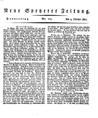 Neue Speyerer Zeitung Donnerstag 4. Oktober 1821