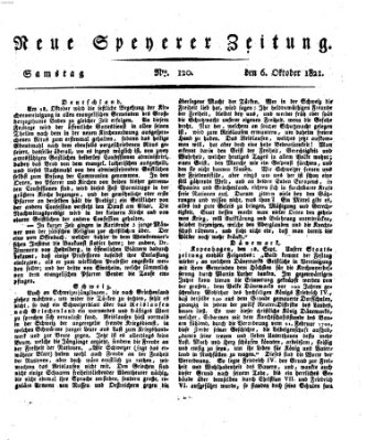 Neue Speyerer Zeitung Samstag 6. Oktober 1821