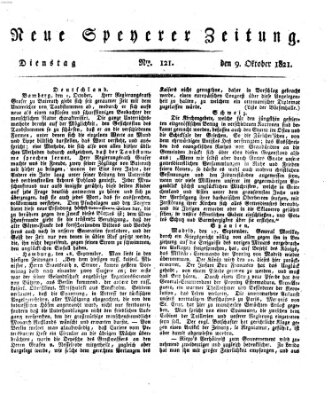 Neue Speyerer Zeitung Dienstag 9. Oktober 1821