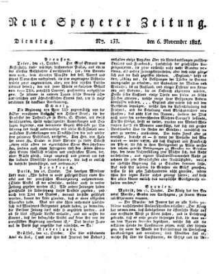 Neue Speyerer Zeitung Dienstag 6. November 1821