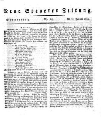 Neue Speyerer Zeitung Donnerstag 31. Januar 1822