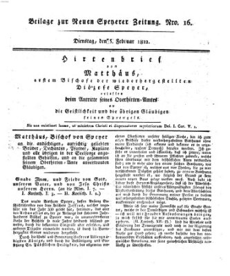 Neue Speyerer Zeitung Dienstag 5. Februar 1822