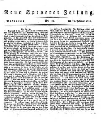 Neue Speyerer Zeitung Dienstag 12. Februar 1822