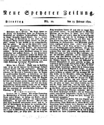 Neue Speyerer Zeitung Dienstag 19. Februar 1822