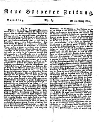 Neue Speyerer Zeitung Samstag 30. März 1822