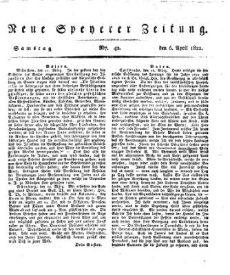 Neue Speyerer Zeitung Samstag 6. April 1822