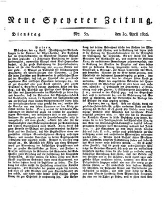 Neue Speyerer Zeitung Tuesday 30. April 1822