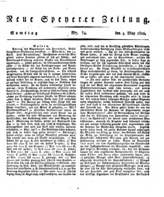 Neue Speyerer Zeitung Samstag 4. Mai 1822