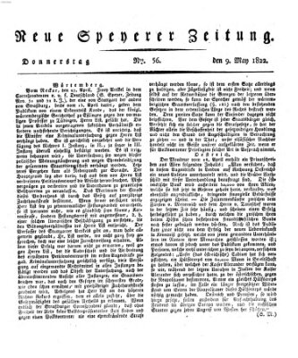 Neue Speyerer Zeitung Donnerstag 9. Mai 1822