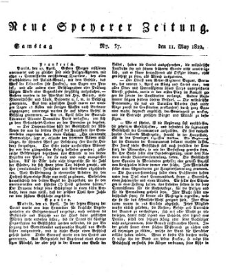 Neue Speyerer Zeitung Samstag 11. Mai 1822