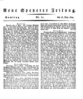 Neue Speyerer Zeitung Samstag 18. Mai 1822