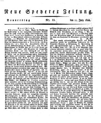 Neue Speyerer Zeitung Donnerstag 11. Juli 1822