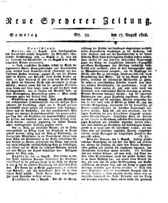 Neue Speyerer Zeitung Samstag 17. August 1822