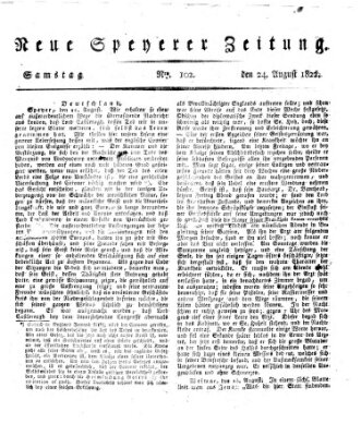 Neue Speyerer Zeitung Samstag 24. August 1822