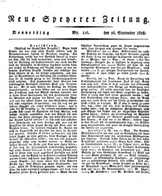 Neue Speyerer Zeitung Donnerstag 26. September 1822