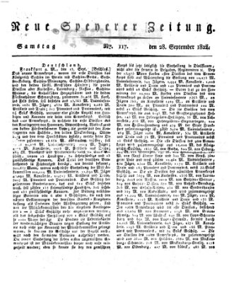 Neue Speyerer Zeitung Samstag 28. September 1822