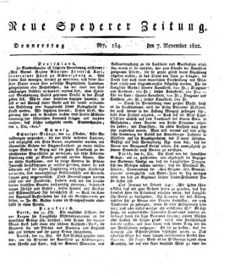 Neue Speyerer Zeitung Donnerstag 7. November 1822