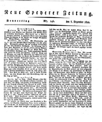 Neue Speyerer Zeitung Donnerstag 5. Dezember 1822