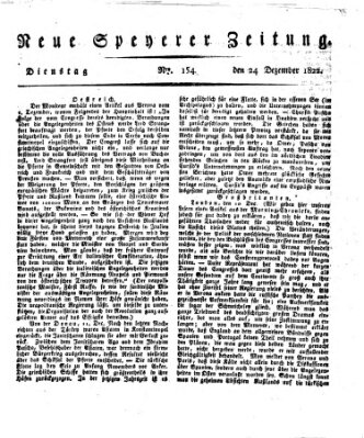 Neue Speyerer Zeitung Dienstag 24. Dezember 1822