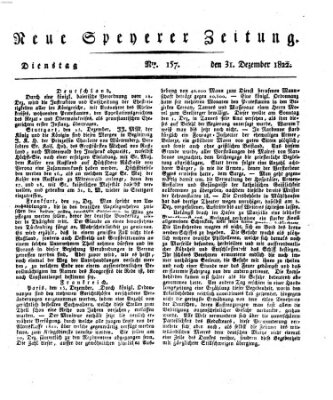 Neue Speyerer Zeitung Dienstag 31. Dezember 1822