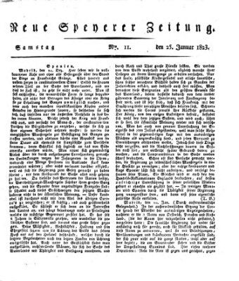 Neue Speyerer Zeitung Samstag 25. Januar 1823