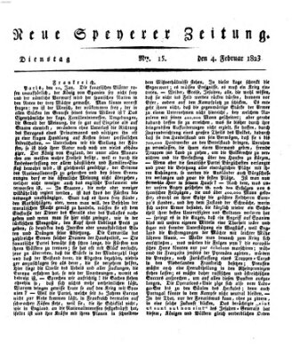 Neue Speyerer Zeitung Dienstag 4. Februar 1823