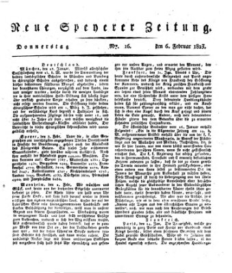 Neue Speyerer Zeitung Donnerstag 6. Februar 1823