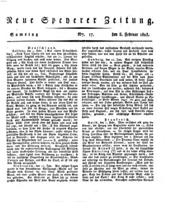 Neue Speyerer Zeitung Samstag 8. Februar 1823