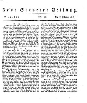 Neue Speyerer Zeitung Dienstag 11. Februar 1823