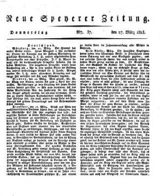 Neue Speyerer Zeitung Donnerstag 27. März 1823