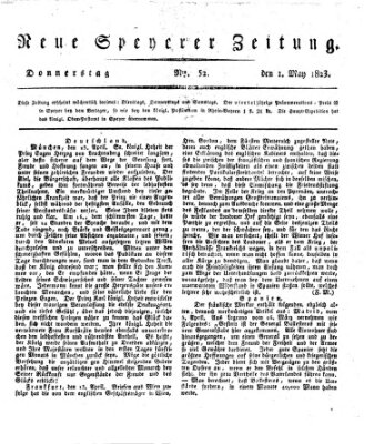 Neue Speyerer Zeitung Donnerstag 1. Mai 1823