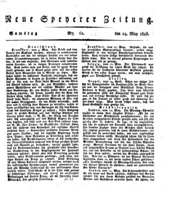 Neue Speyerer Zeitung Samstag 24. Mai 1823