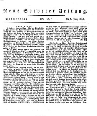 Neue Speyerer Zeitung Donnerstag 5. Juni 1823