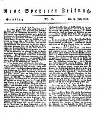 Neue Speyerer Zeitung Samstag 19. Juli 1823