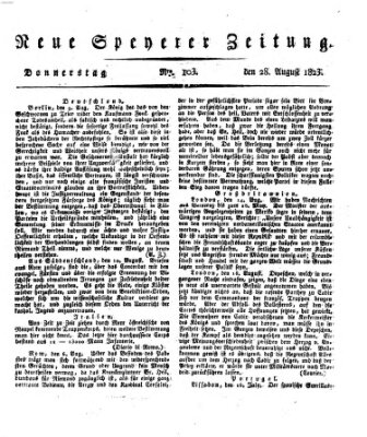 Neue Speyerer Zeitung Donnerstag 28. August 1823