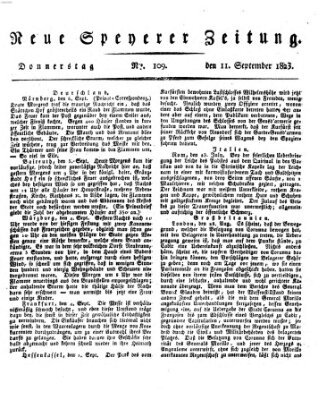 Neue Speyerer Zeitung Donnerstag 11. September 1823