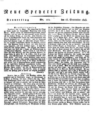 Neue Speyerer Zeitung Donnerstag 18. September 1823