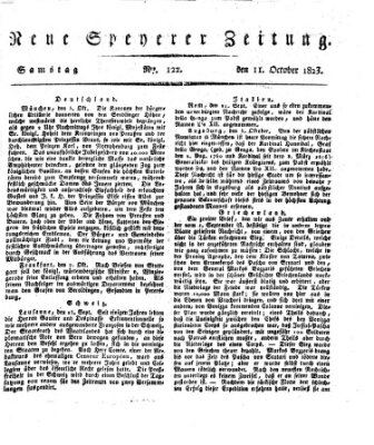 Neue Speyerer Zeitung Samstag 11. Oktober 1823