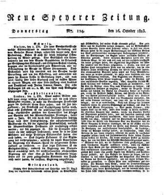 Neue Speyerer Zeitung Donnerstag 16. Oktober 1823