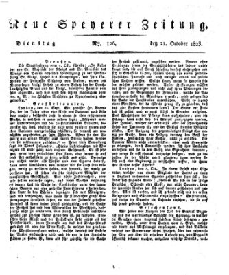 Neue Speyerer Zeitung Dienstag 21. Oktober 1823