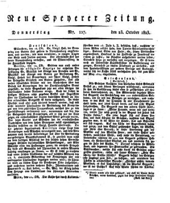 Neue Speyerer Zeitung Donnerstag 23. Oktober 1823