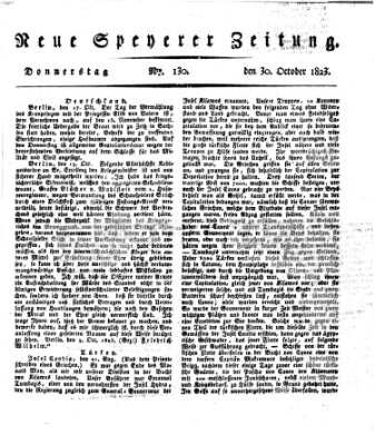 Neue Speyerer Zeitung Donnerstag 30. Oktober 1823